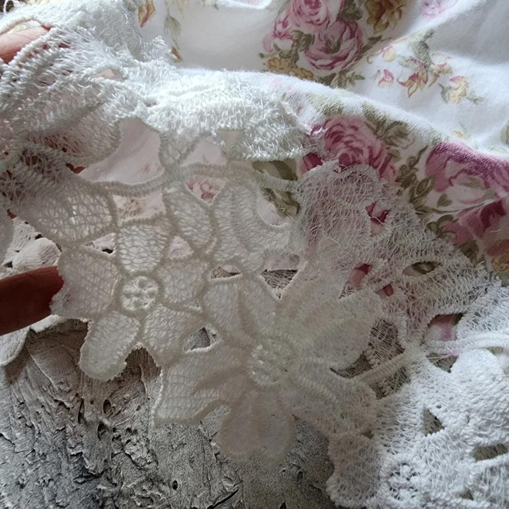 Victorian Shabby Bloomers Ruffle Pants Rose Print Like Boho Print Rose - Picture 11 of 17